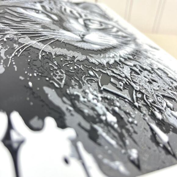 Black & White Tabby Cat Art, Bold Cat Print, Monochrome Cat Art, Cat Decor - Picture 8 of 8